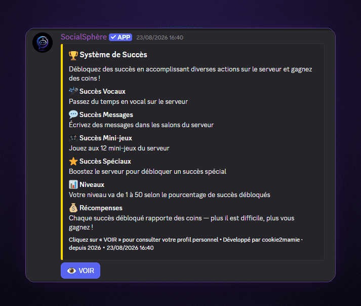 Succès débloquables et récompenses